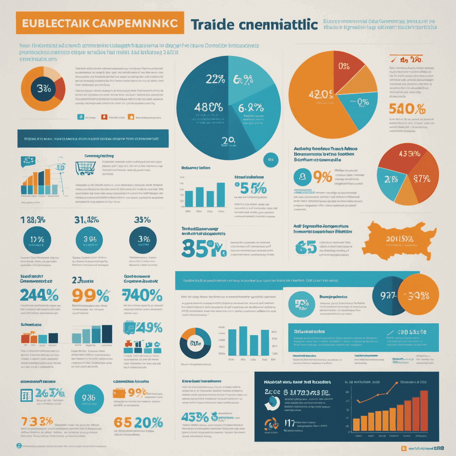 Türkiye'de 2024 yılında e-ticaret sektöründeki son trendleri, istatistikleri ve beklentileri gösteren bir infografik